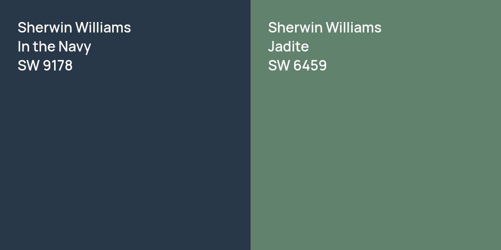 Sherwin Williams In the Navy vs. Sherwin Williams Jadite