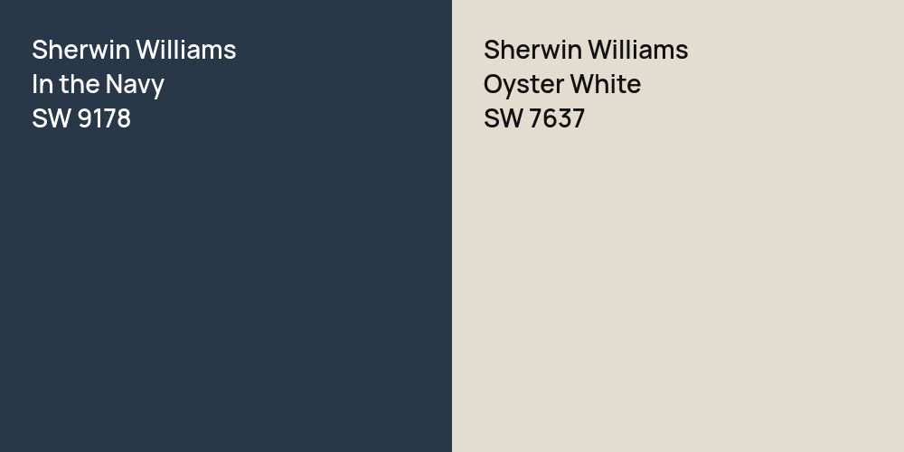 Sherwin Williams In the Navy vs. Sherwin Williams Oyster White