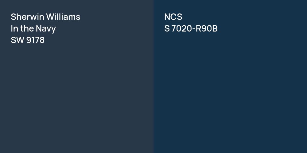 Sherwin Williams In the Navy vs. NCS S 7020-R90B