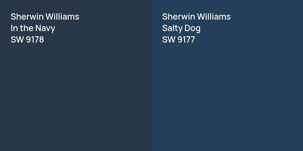 Sherwin Williams In the Navy vs. Sherwin Williams Salty Dog