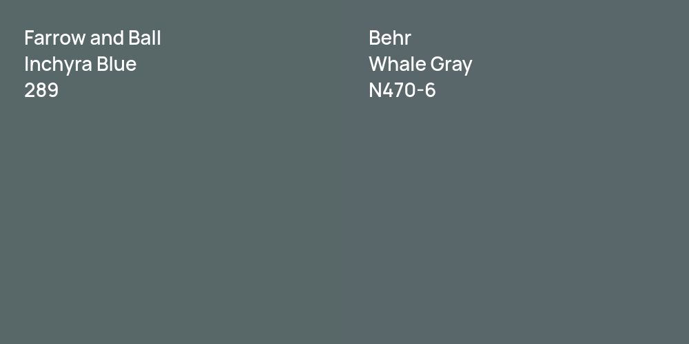 Farrow and Ball Inchyra Blue vs. Behr Whale Gray