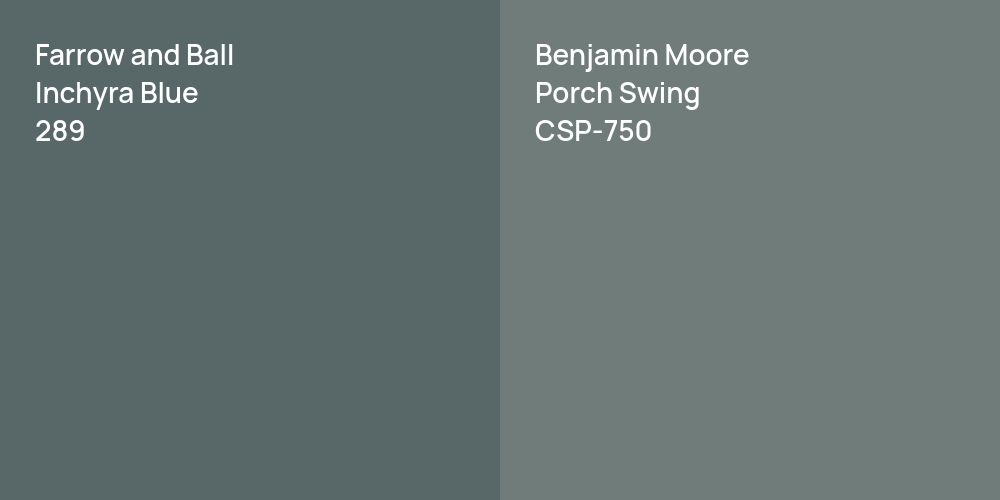 Farrow and Ball Inchyra Blue vs. Benjamin Moore Porch Swing