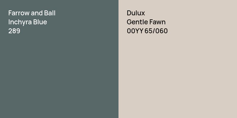 Farrow and Ball Inchyra Blue vs. Dulux Gentle Fawn