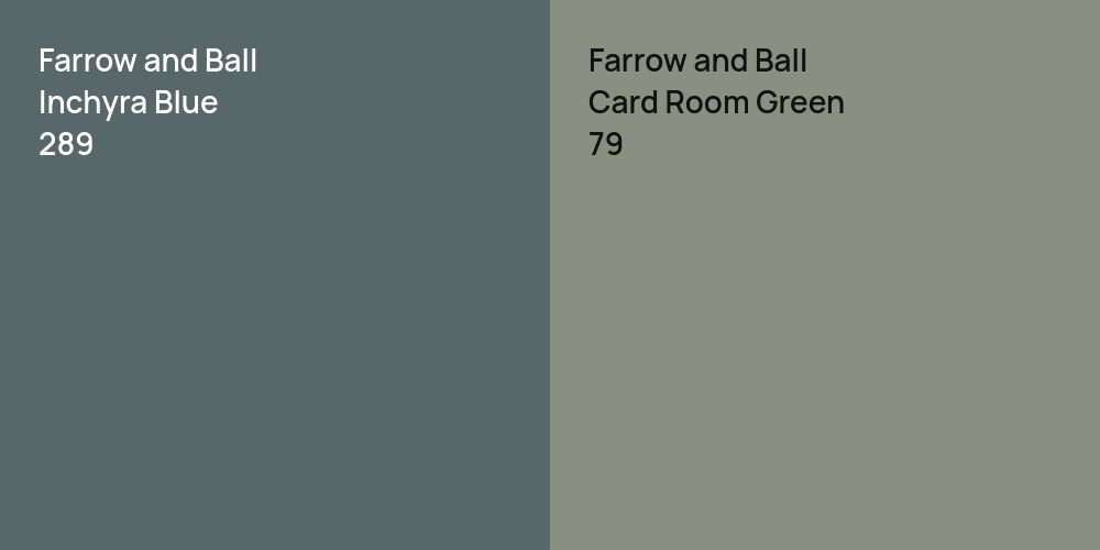 Farrow and Ball Inchyra Blue vs. Farrow and Ball Card Room Green