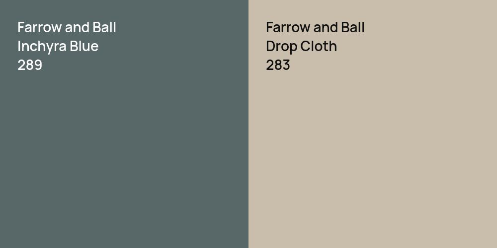 Farrow and Ball Inchyra Blue vs. Farrow and Ball Drop Cloth