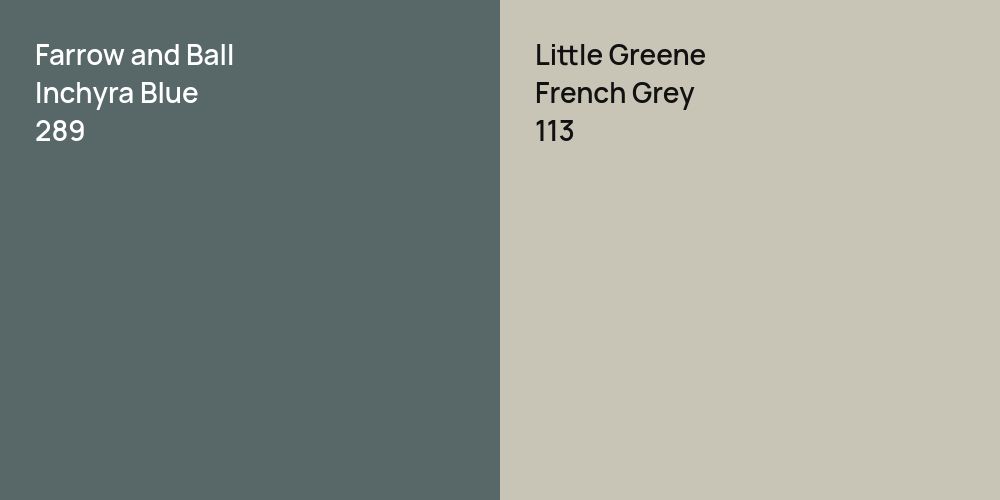 Farrow and Ball Inchyra Blue vs. Little Greene French Grey