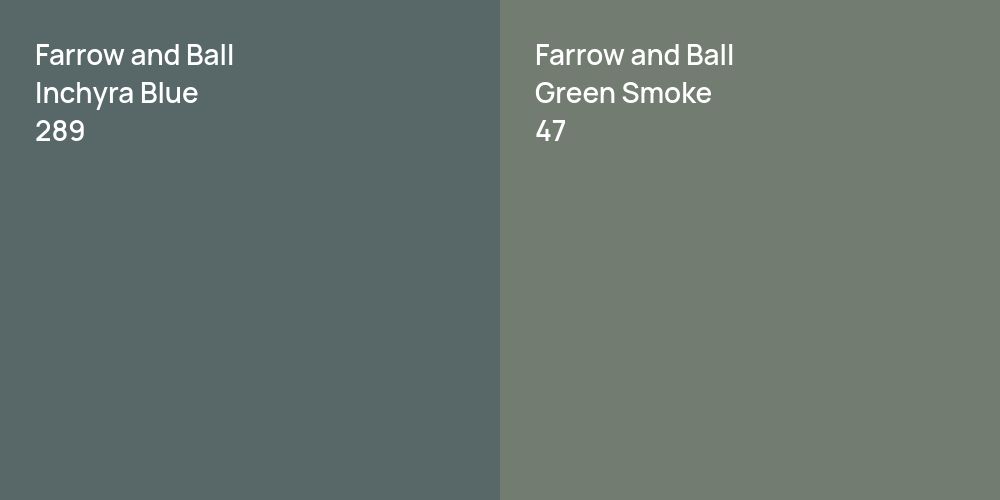 Farrow and Ball Inchyra Blue vs. Farrow and Ball Green Smoke