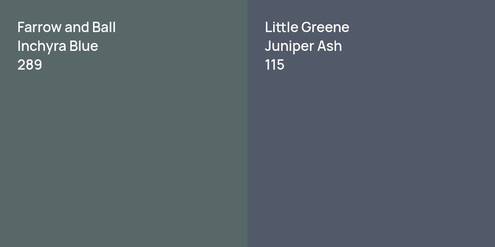 Farrow and Ball Inchyra Blue vs. Little Greene Juniper Ash