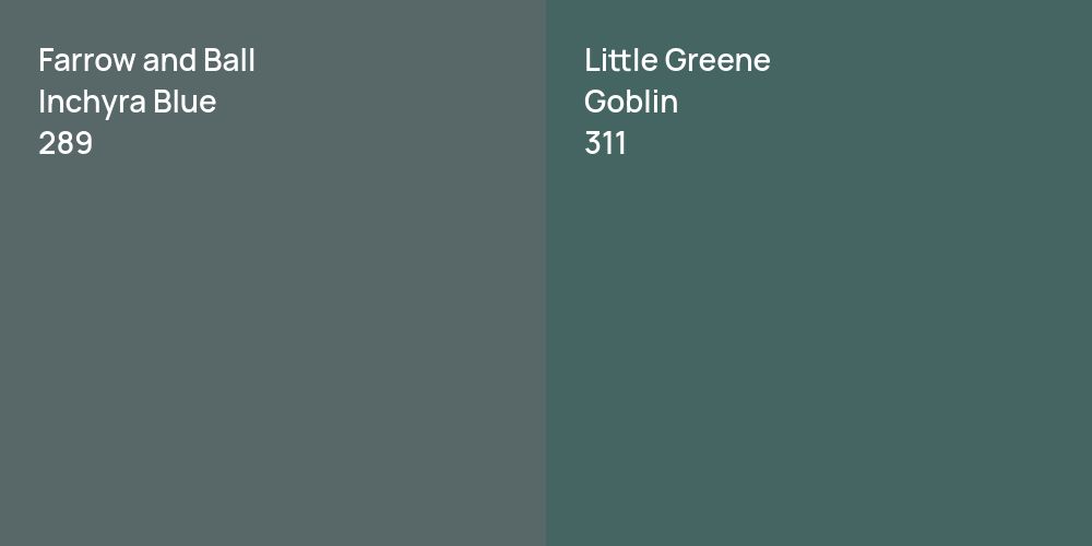 Farrow and Ball Inchyra Blue vs. Little Greene Goblin