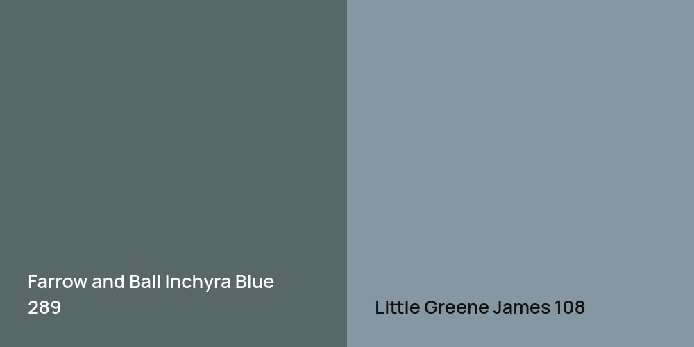 Farrow and Ball Inchyra Blue vs. Little Greene James