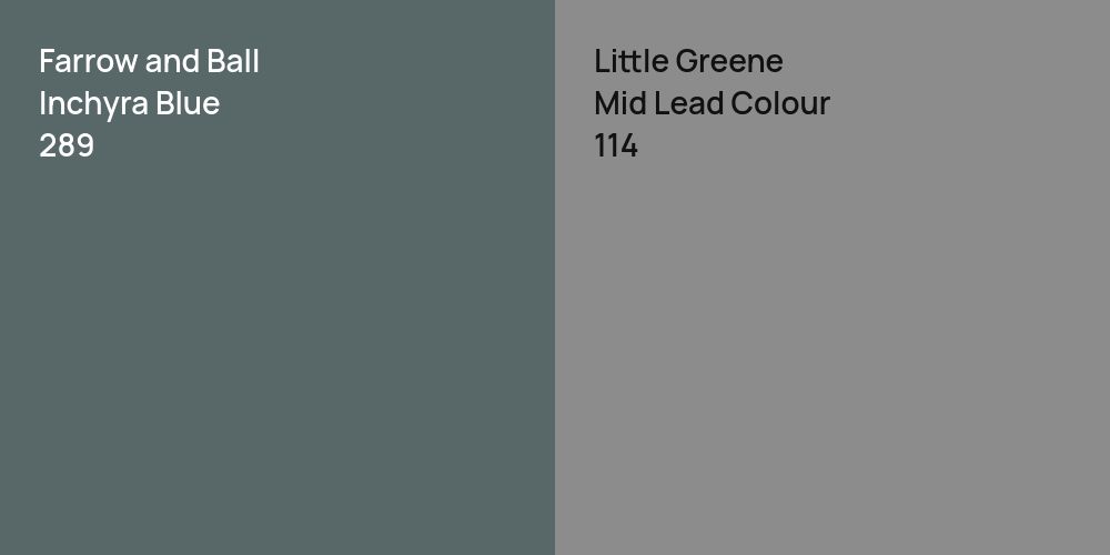 Farrow and Ball Inchyra Blue vs. Little Greene Mid Lead Colour