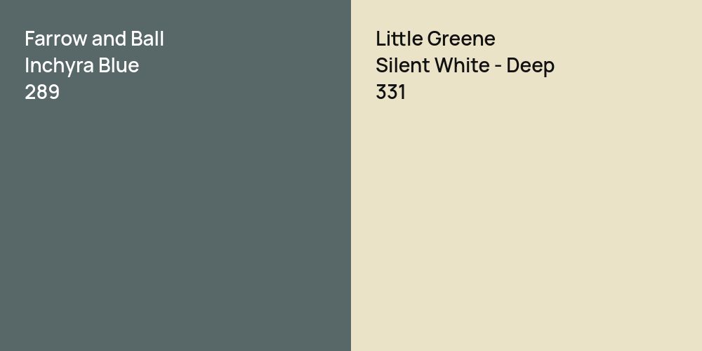 Farrow and Ball Inchyra Blue vs. Little Greene Silent White - Deep