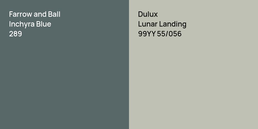 Farrow and Ball Inchyra Blue vs. Dulux Lunar Landing