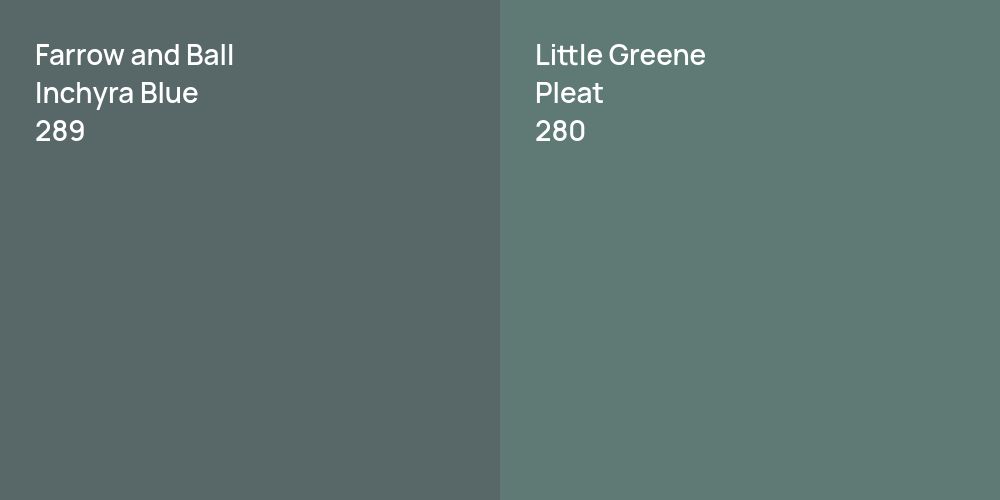 Farrow and Ball Inchyra Blue vs. Little Greene Pleat