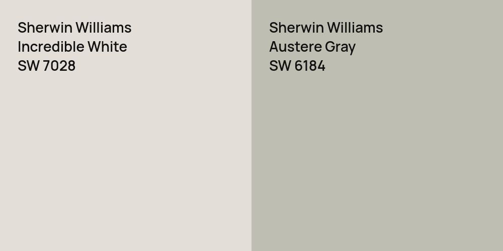 Sherwin Williams Incredible White vs. Sherwin Williams Austere Gray