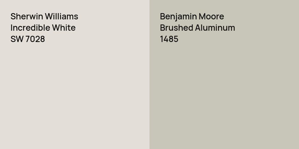 Sherwin Williams Incredible White vs. Benjamin Moore Brushed Aluminum