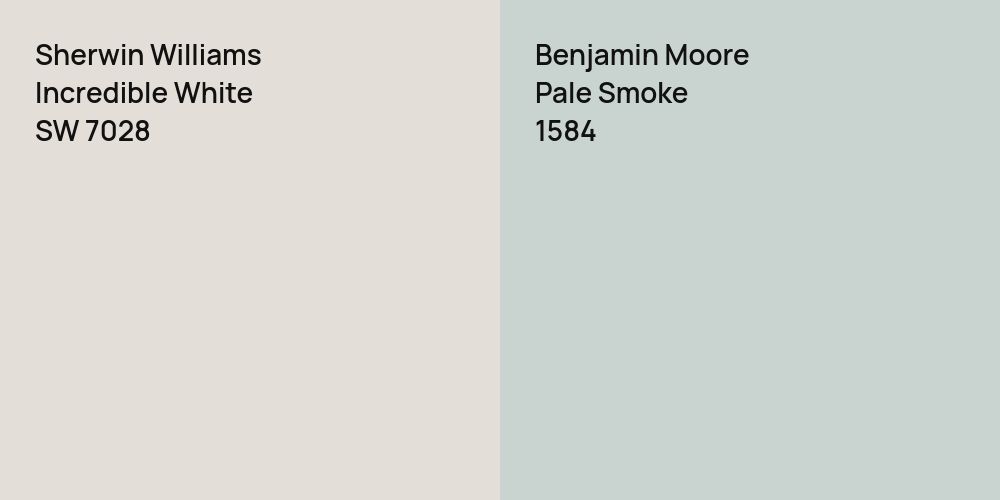 Sherwin Williams Incredible White vs. Benjamin Moore Pale Smoke