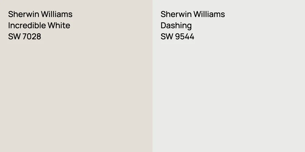 Sherwin Williams Incredible White vs. Sherwin Williams Dashing