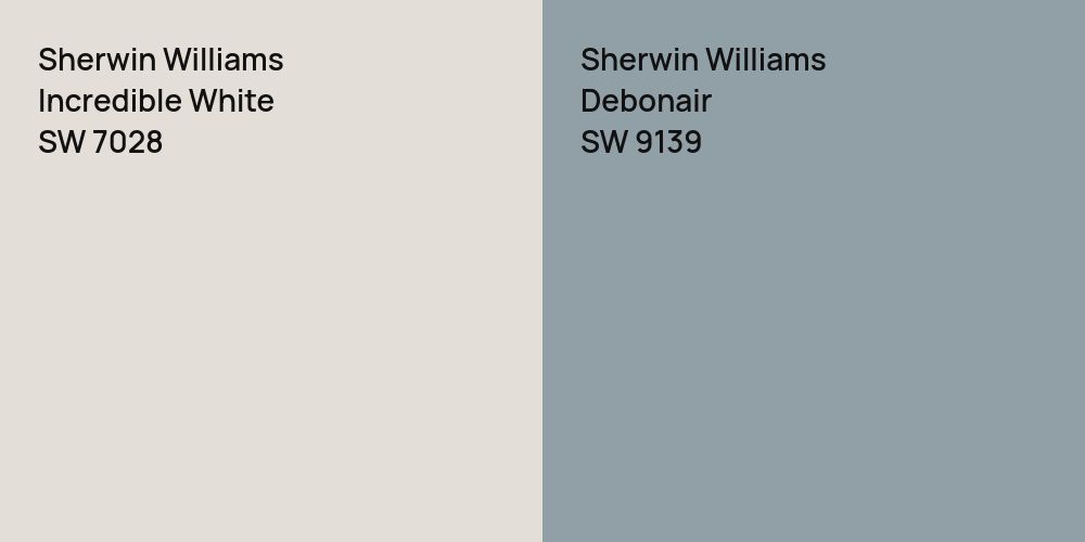 Sherwin Williams Incredible White vs. Sherwin Williams Debonair