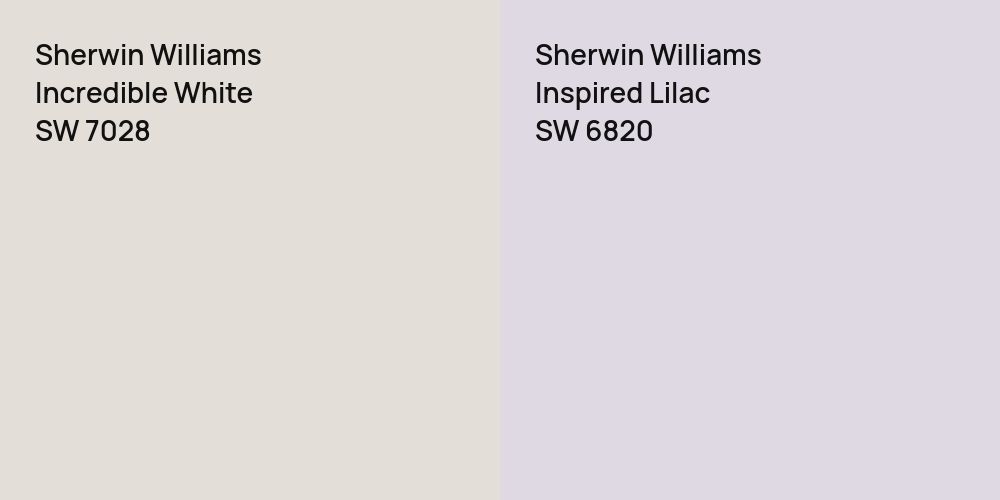 Sherwin Williams Incredible White vs. Sherwin Williams Inspired Lilac