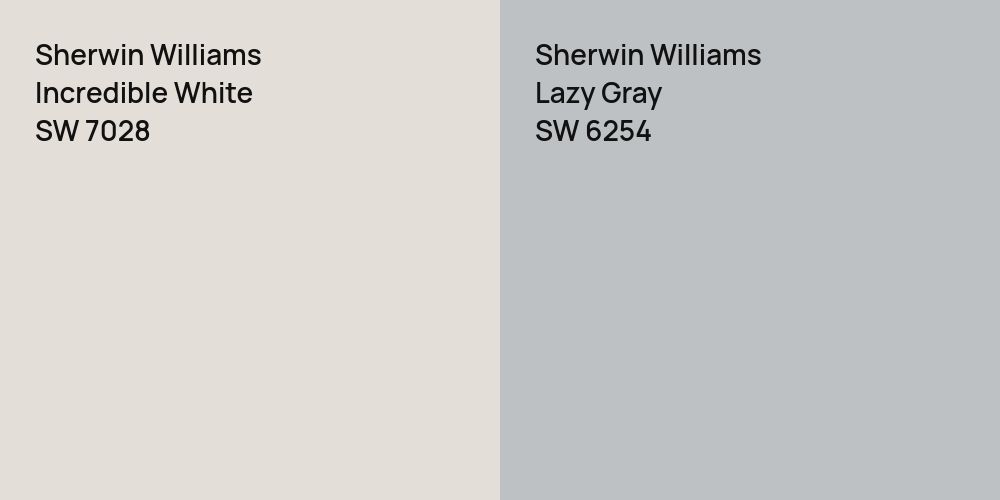 Sherwin Williams Incredible White vs. Sherwin Williams Lazy Gray