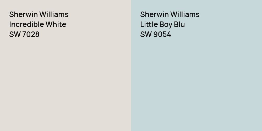 Sherwin Williams Incredible White vs. Sherwin Williams Little Boy Blu