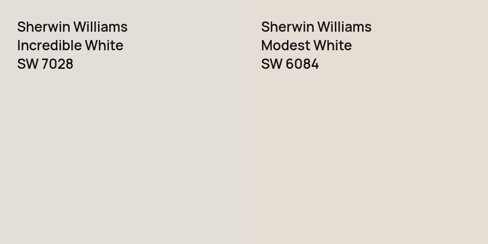 Sherwin Williams Incredible White vs. Sherwin Williams Modest White