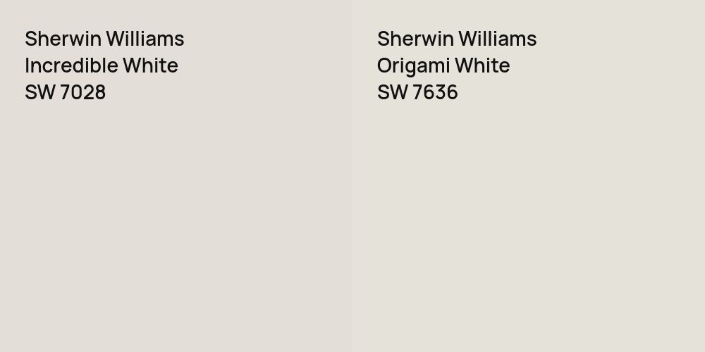 Sherwin Williams Incredible White vs. Sherwin Williams Origami White