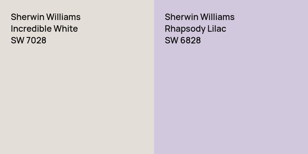 Sherwin Williams Incredible White vs. Sherwin Williams Rhapsody Lilac