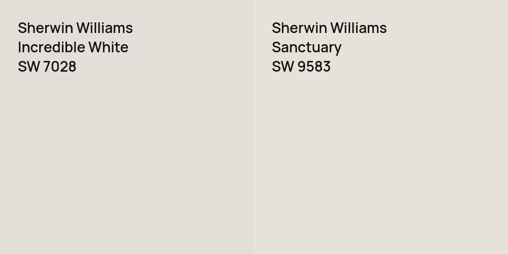 Sherwin Williams Incredible White vs. Sherwin Williams Sanctuary