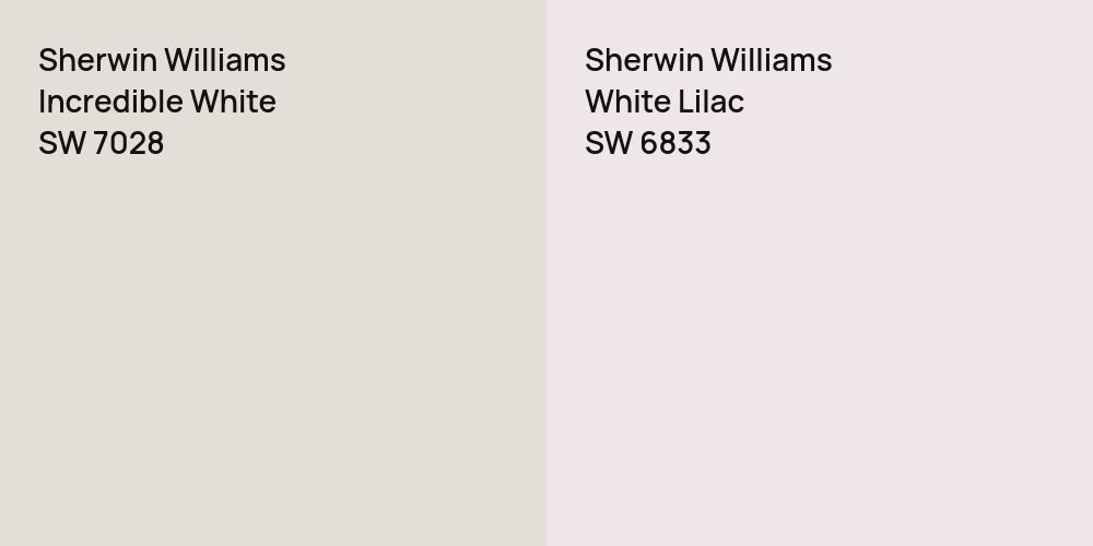 Sherwin Williams Incredible White vs. Sherwin Williams White Lilac