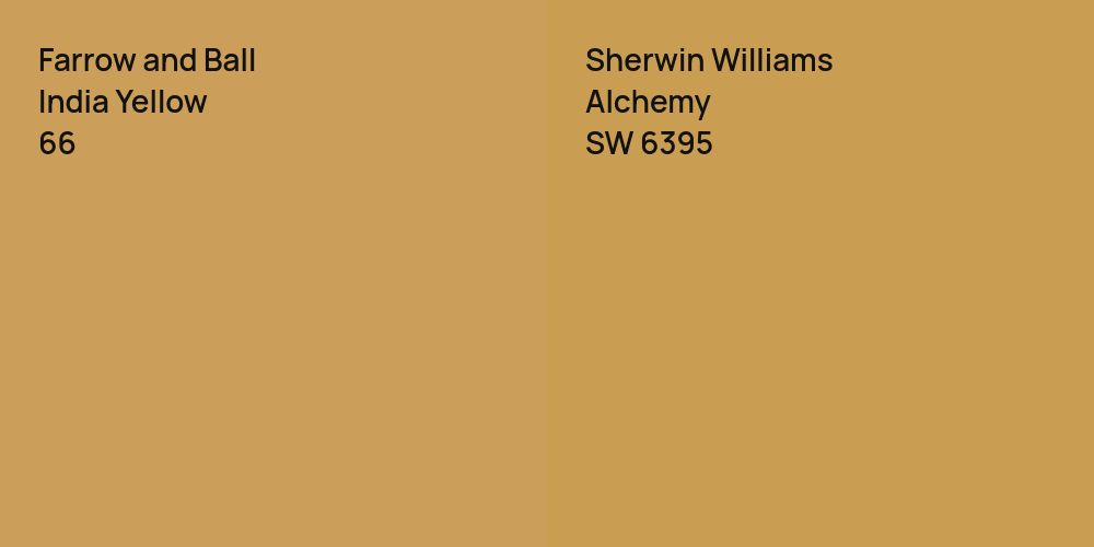 Farrow and Ball India Yellow vs. Sherwin Williams Alchemy