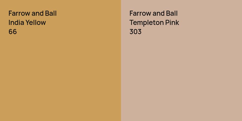 Farrow and Ball India Yellow vs. Farrow and Ball Templeton Pink