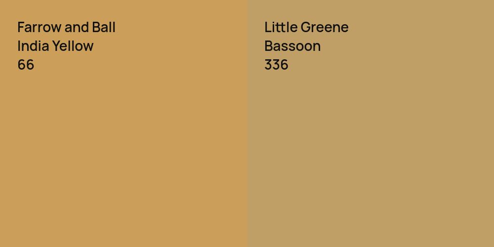 Farrow and Ball India Yellow vs. Little Greene Bassoon