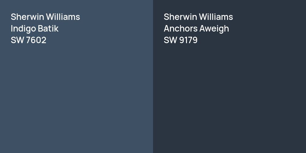 Sherwin Williams Indigo Batik vs. Sherwin Williams Anchors Aweigh