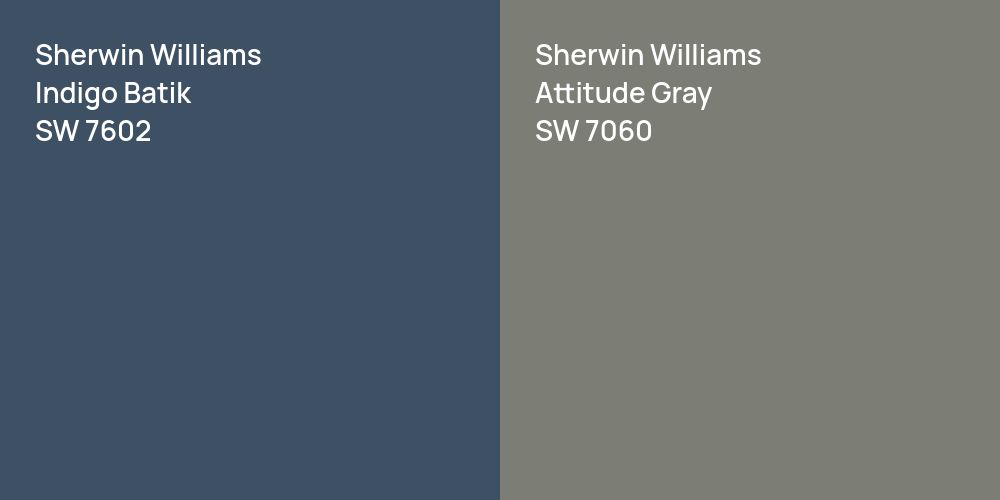 Sherwin Williams Indigo Batik vs. Sherwin Williams Attitude Gray