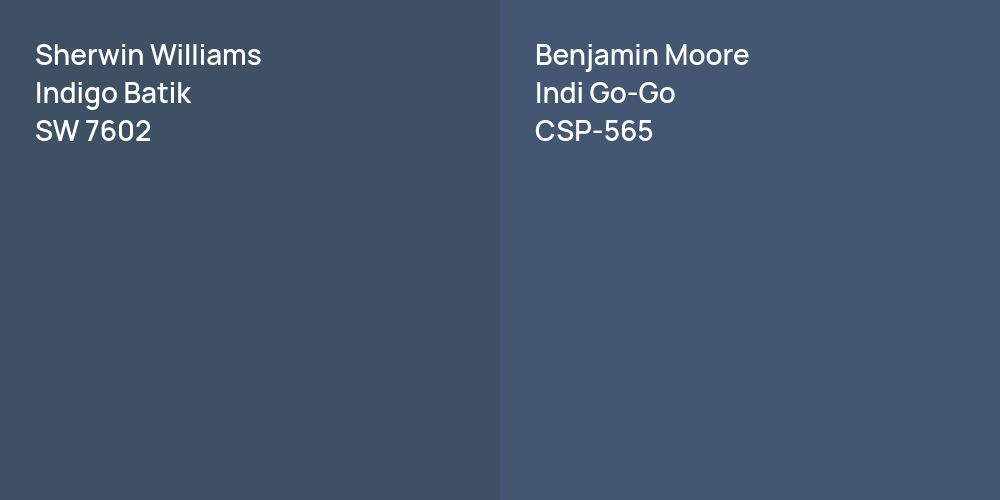 Sherwin Williams Indigo Batik vs. Benjamin Moore Indi Go-Go