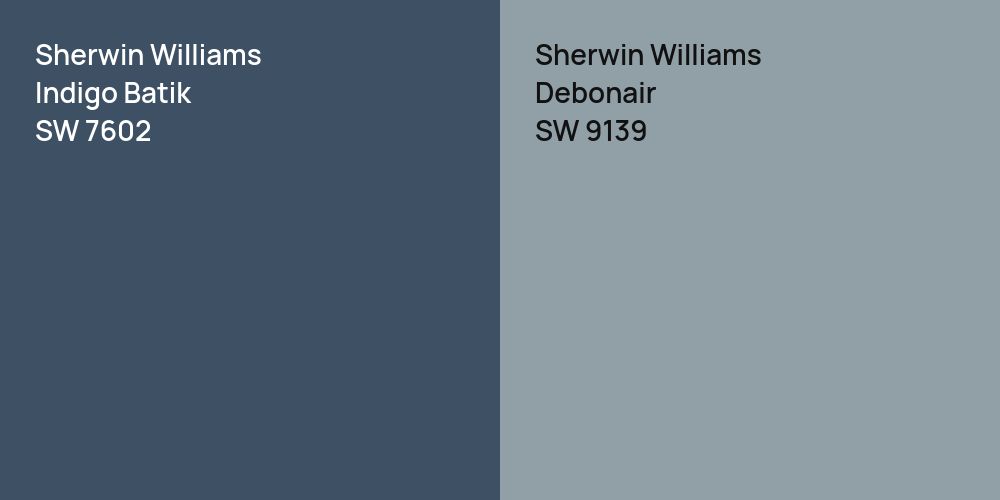 Sherwin Williams Indigo Batik vs. Sherwin Williams Debonair