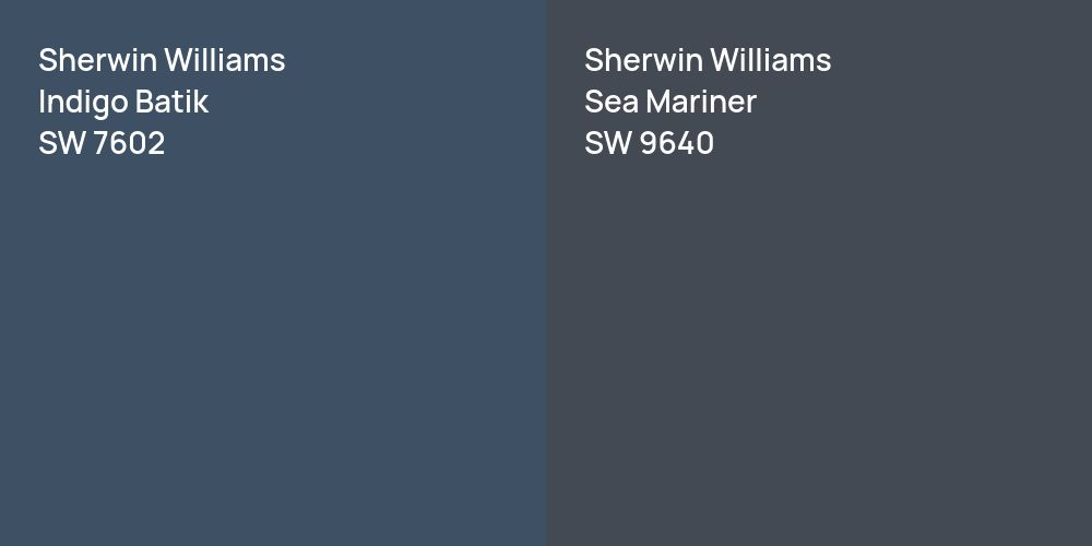 Sherwin Williams Indigo Batik vs. Sherwin Williams Sea Mariner