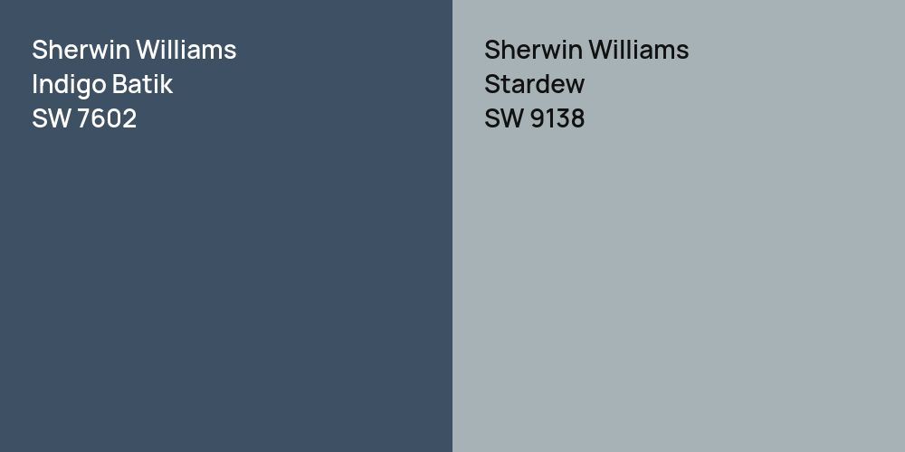 Sherwin Williams Indigo Batik vs. Sherwin Williams Stardew