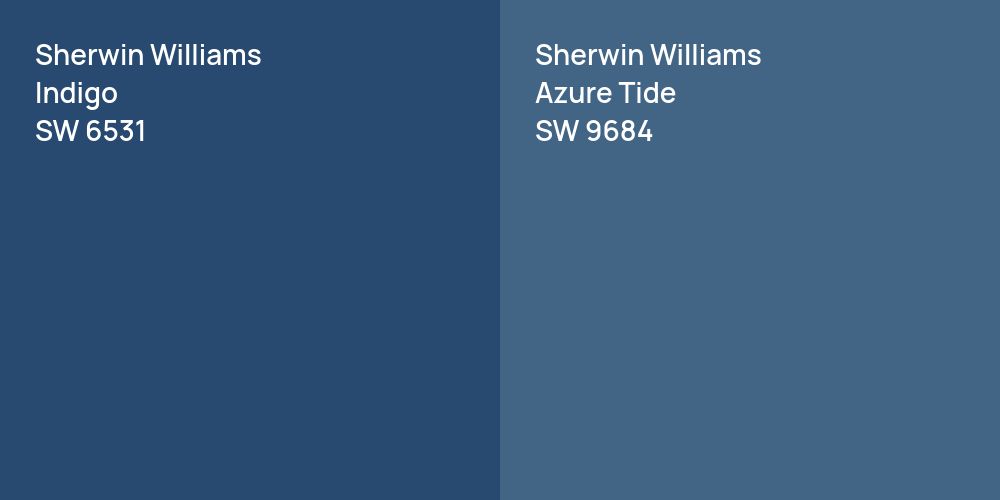 Sherwin Williams Indigo vs. Sherwin Williams Azure Tide