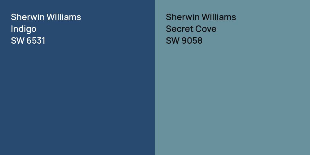 Sherwin Williams Indigo vs. Sherwin Williams Secret Cove