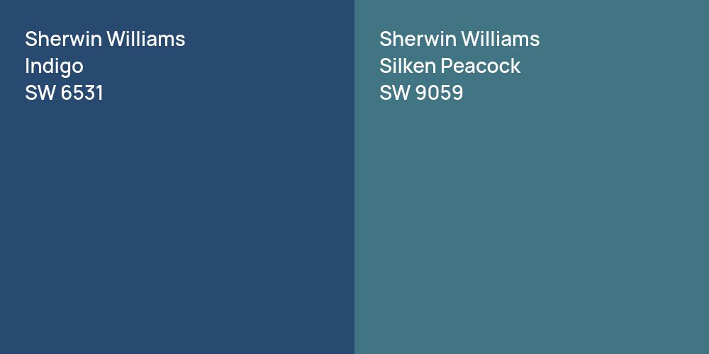 Sherwin Williams Indigo vs. Sherwin Williams Silken Peacock