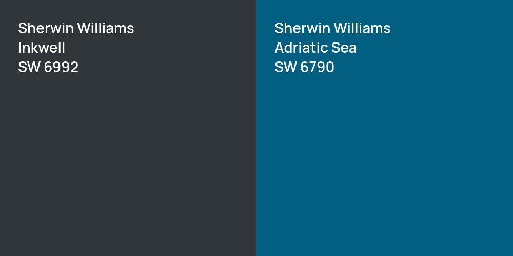 Sherwin Williams Inkwell vs. Sherwin Williams Adriatic Sea