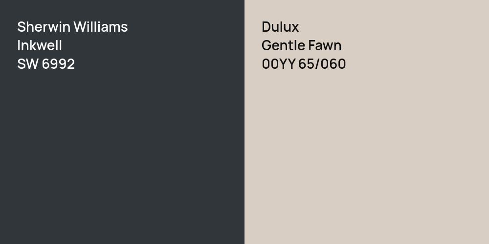 Sherwin Williams Inkwell vs. Dulux Gentle Fawn