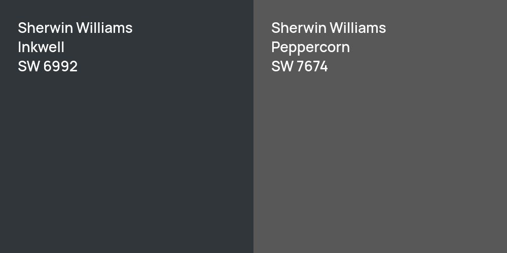 Sherwin Williams Inkwell vs. Sherwin Williams Peppercorn