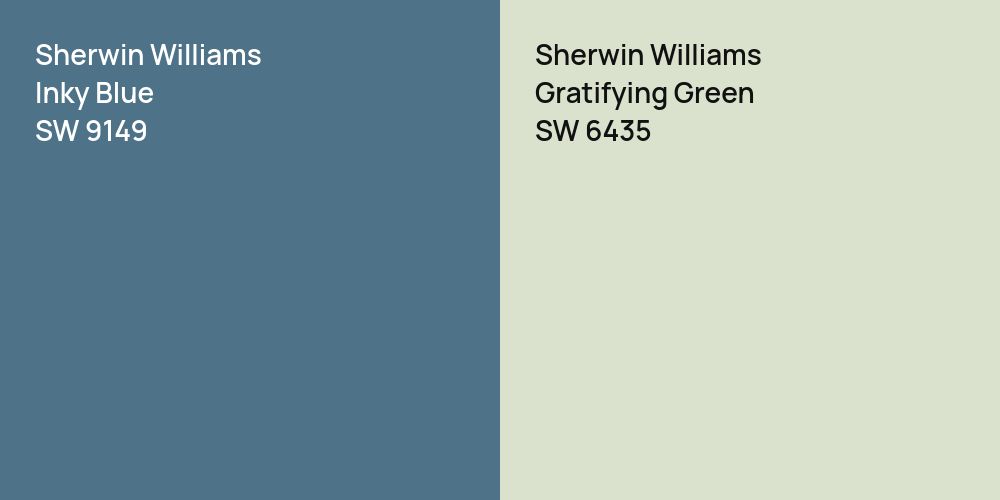 Sherwin Williams Inky Blue vs. Sherwin Williams Gratifying Green