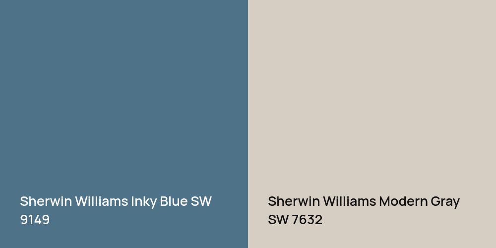 Sherwin Williams Inky Blue vs. Sherwin Williams Modern Gray