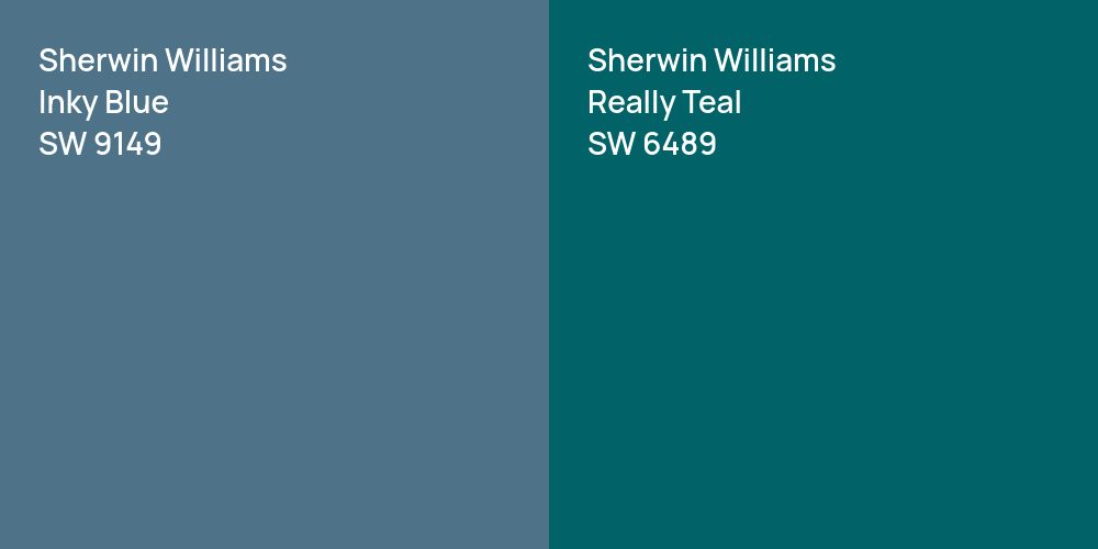 Sherwin Williams Inky Blue vs. Sherwin Williams Really Teal