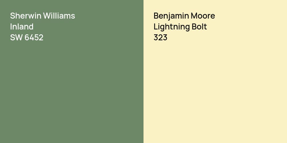 Sherwin Williams Inland vs. Benjamin Moore Lightning Bolt